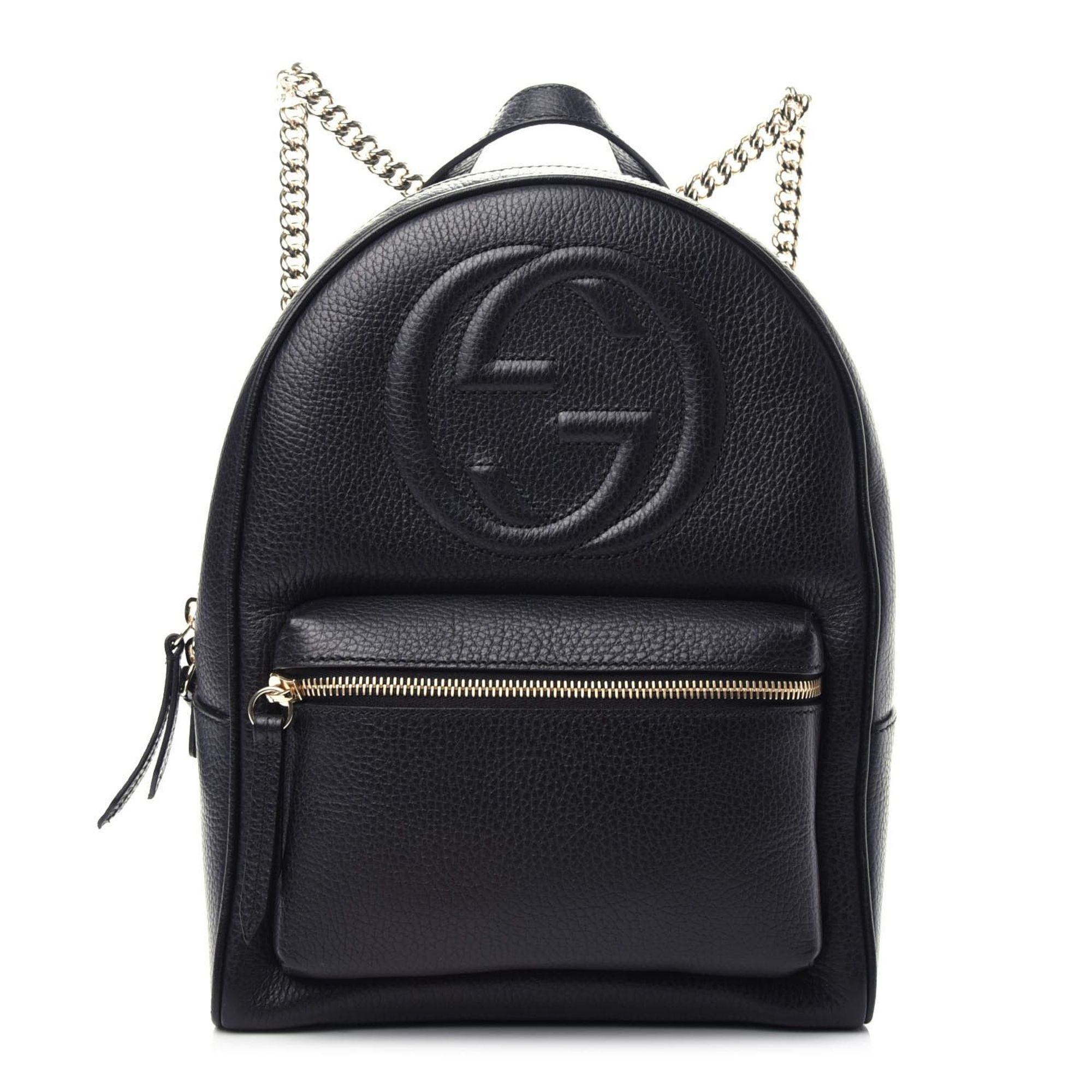 GUCCI Pebbled Calfskin Soho Chain 