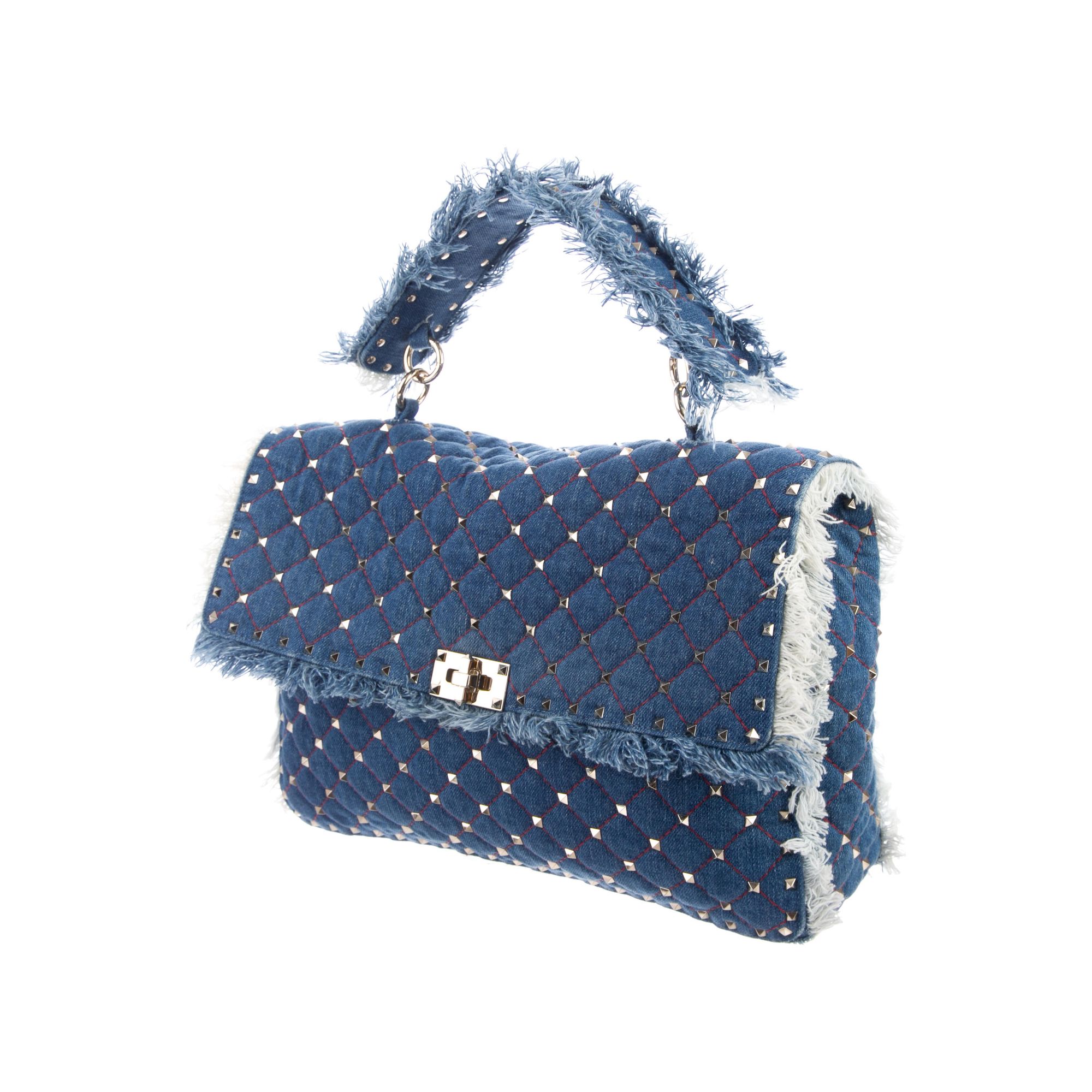 Valentino: Denim Rockstud Free Spike Bag